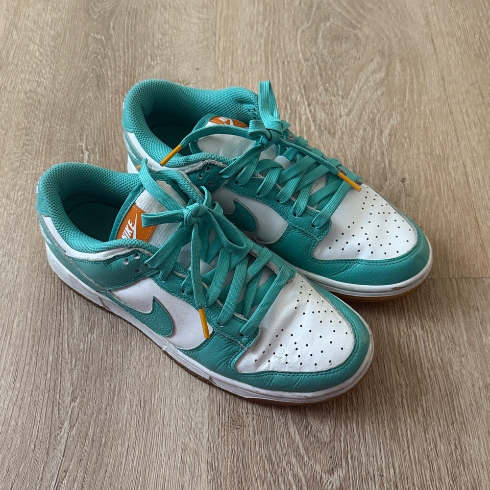 Nike Dunk Low Teal Zeal Casual Skateboard Shoes Sz 8.5 Dv2190-100 Limited